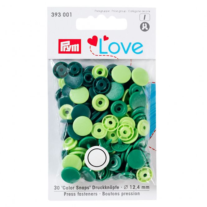 Hovedbilde Prym Love Plasttrykknapper 12,4 mm - grønne