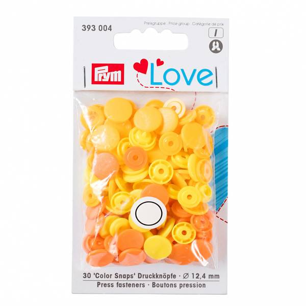 Bilde av Prym Love Plasttrykknapper 12,4 mm - gul-oransje