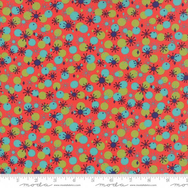 Bilde av Beach Road - 12mm turkis og grønne dots på oransje