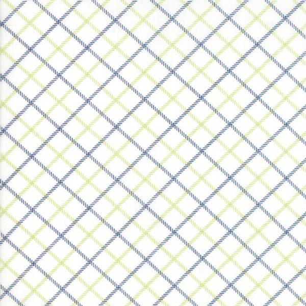 Bilde av Smitten - diagonale 10 mm sorte & limegrønne ruter på offwhite