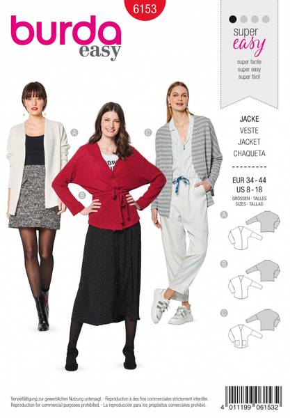 Bilde av 6153 - Burda - jakke/ cardigan