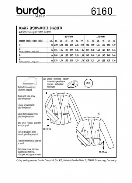 Bilde av 6160 - Burda - blazer/ dressjakke