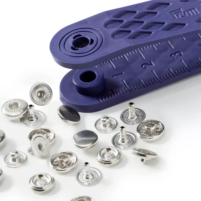 Metall trykknapper, 8 mm, sølv kappe