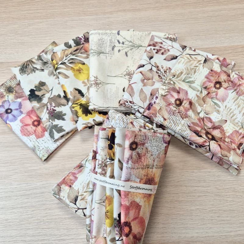 Stoffpakke - Wistful Blooms - 6x 30 cm
