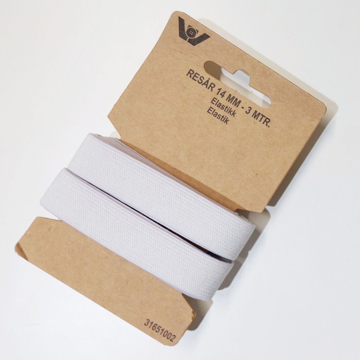 Strikk - Elastikk - 14 mm - 3m - hvit