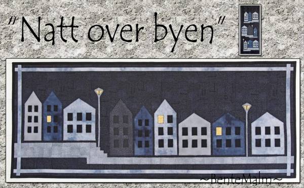 Bilde av Bente Malm 108 - Natt over byen - løper/ veggteppe