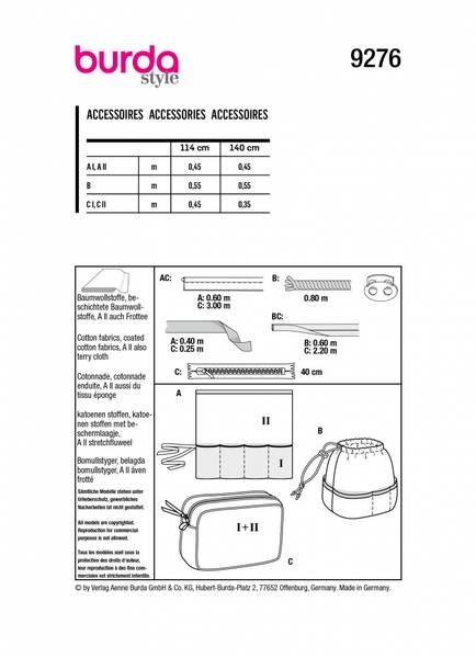 Bilde av 9276 - Burda - Toalettmapper
