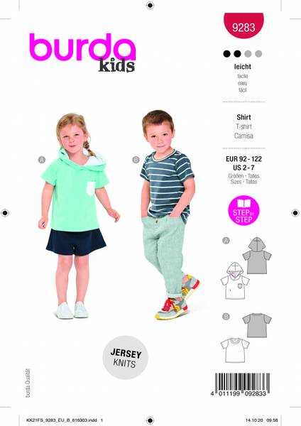 Bilde av 9283 - Burda - Tskjorte m/u hette