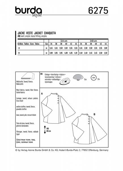 Bilde av 6275 - Burda - Jakke