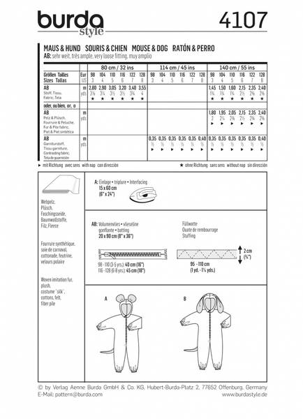 Bilde av 4107 - Burda - kostyme, dyr