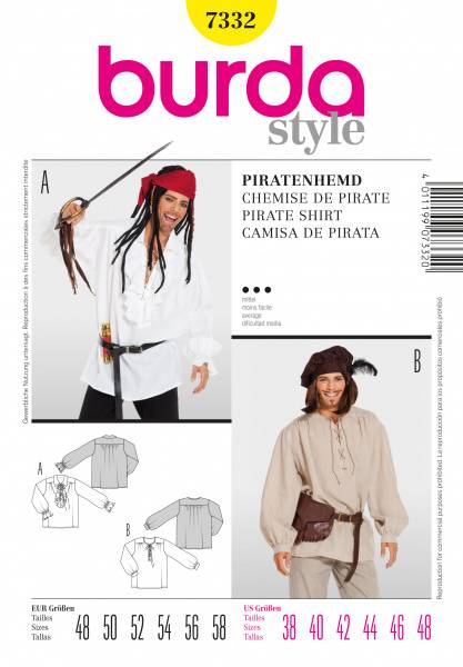 Bilde av 7332 - Burda - Piratskjorte