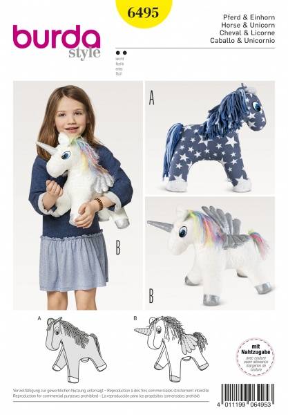 Bilde av 6495 - Burda - hest/ enhørning - kosedyr