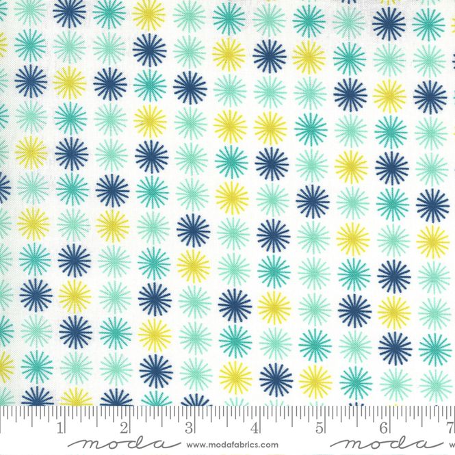 Hovedbilde Flowers for Freya - 15 mm blå-aqua sol på hvit