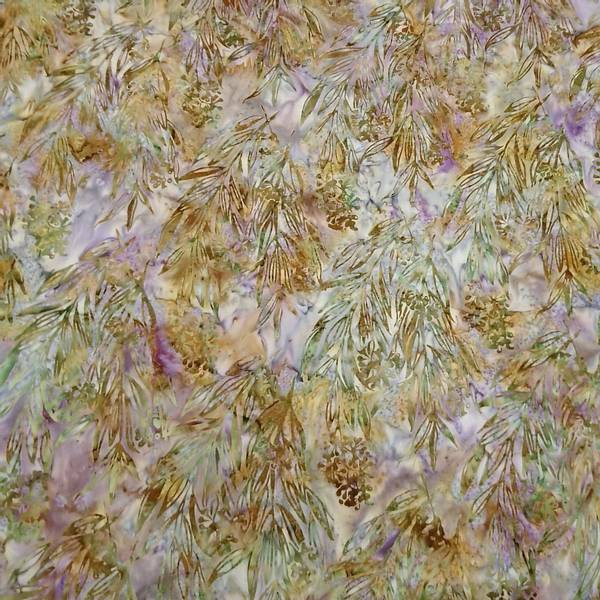 Bilde av Peacock Garden - batikk grønn-brune planter på blå-lilla