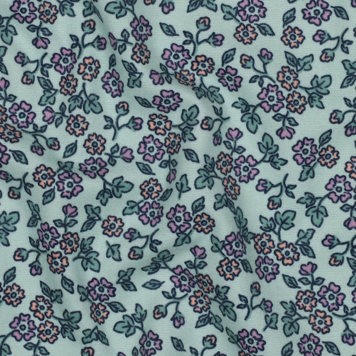 Flanell - småblomstret, mint