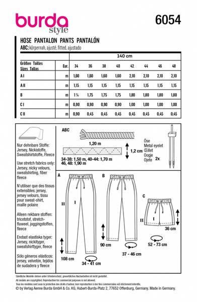 Bilde av 6054 - Burda - Joggebukse/shorts
