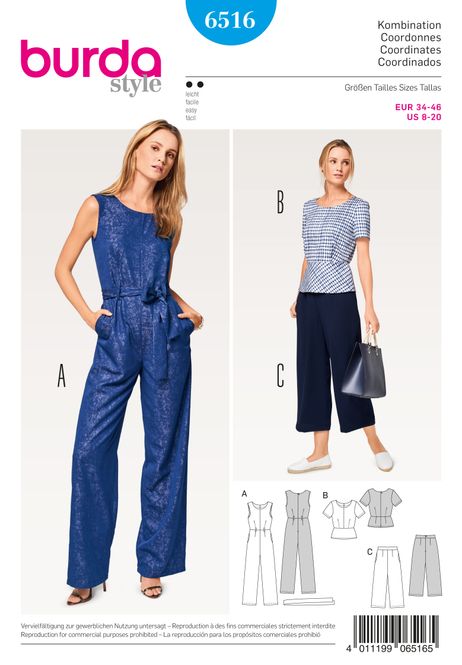 Hovedbilde 6516 - Burda - Bluse, bukse, buksedress