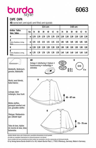 Bilde av 6063 - Burda - poncho/jakke