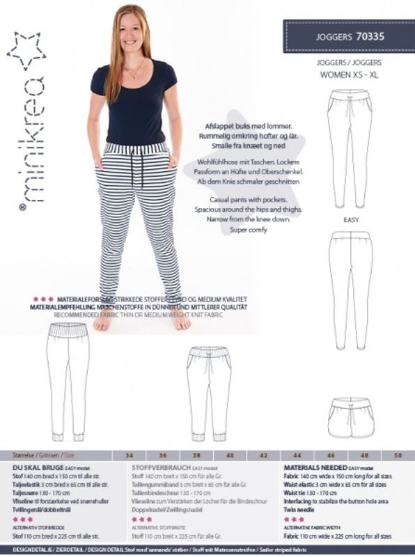Minikrea 70335 - joggebukse dame, 34-50