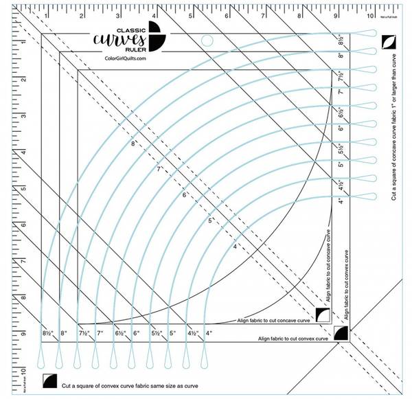 Bilde av Classic Curves Ruler - linjal til sirkelblokker