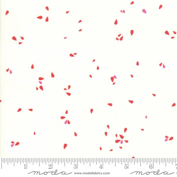 Bilde av Just Red - White Seeds - offwhite m rød-rosa mønster