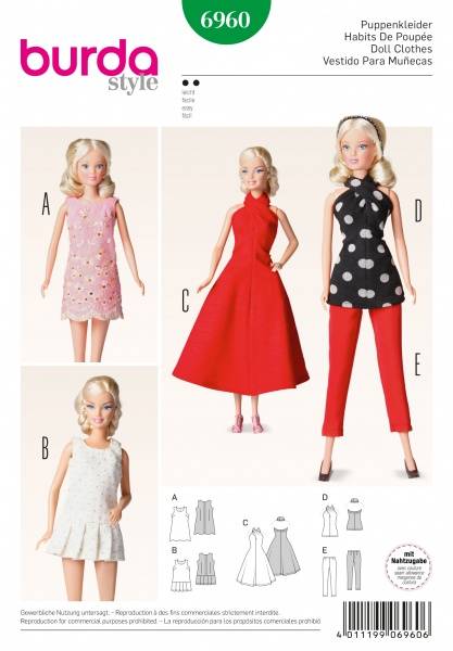 Bilde av 6960 - Burda - dukketøy, barbie-klær