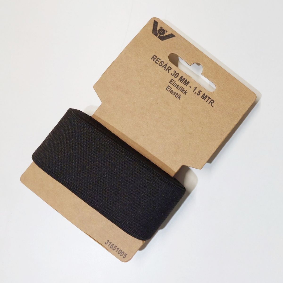 Strikk - Elastikk - 30 mm - 1,5m - sort