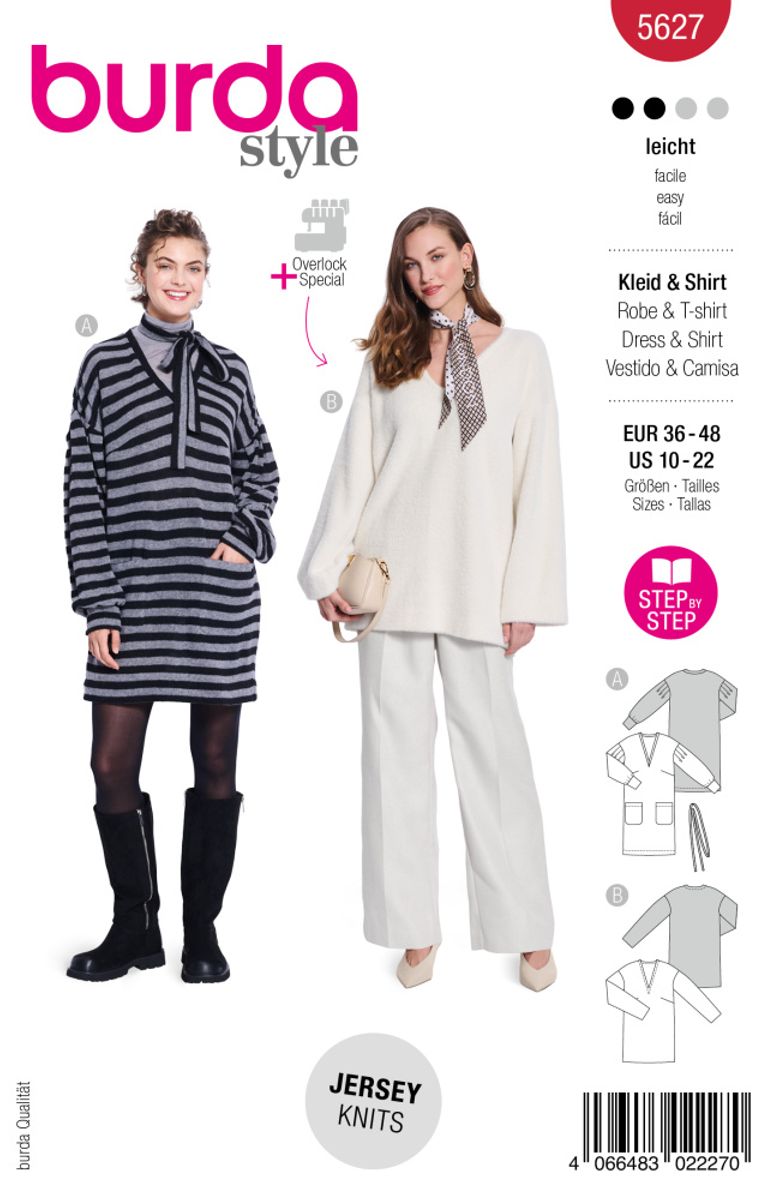 5627 - Burda - genser & kjole
