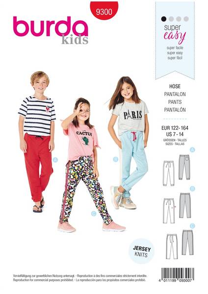 Bilde av 9300 - Burda - joggebukse, bukse med sidestriper