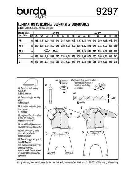 Bilde av 9297 - Burda - kombinasjon - jakke, genser, bukse