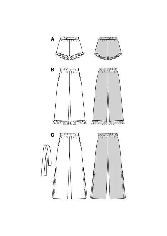 6199 - Burda - sommerbukse, shorts