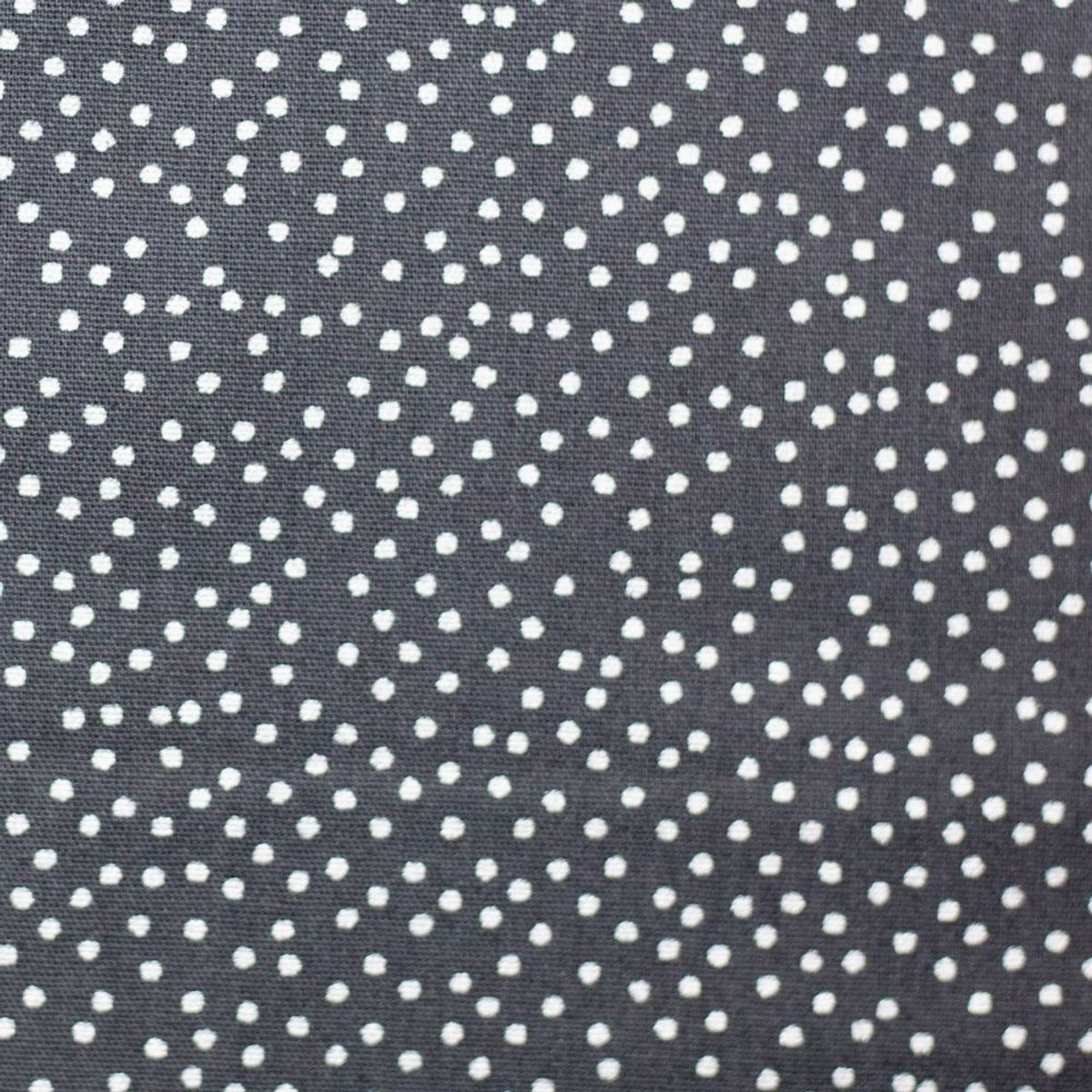 Julebomull, mørkgrå - sølv prikker