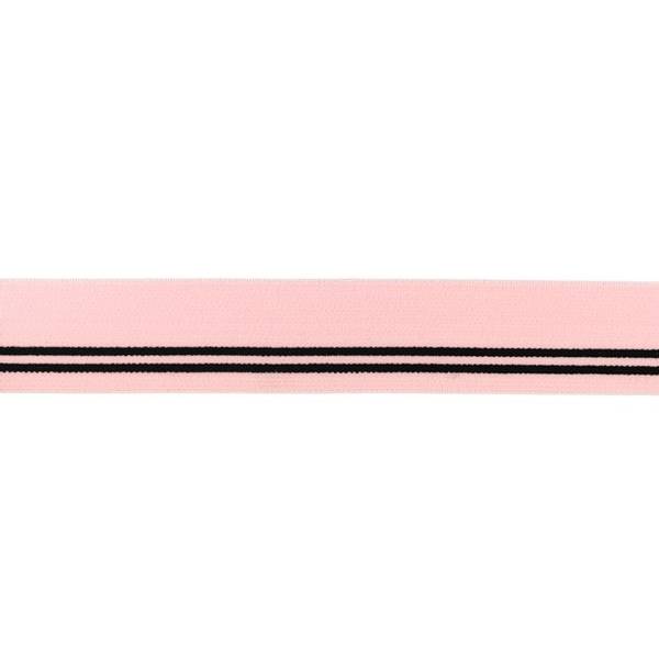 Bilde av Myk strikk, 3 cm - striper på rosa