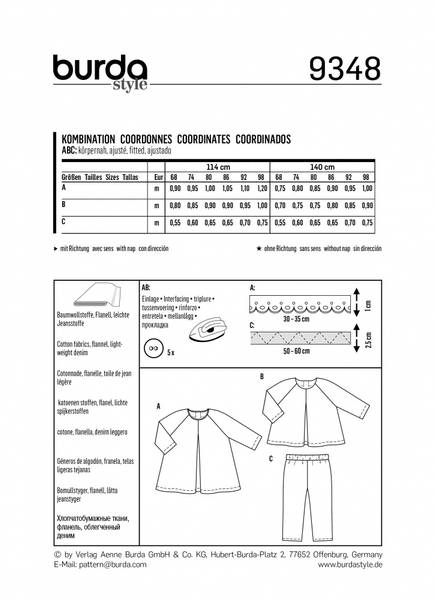 Bilde av 9348 - Burda - baby kombinasjon - topp/bukse