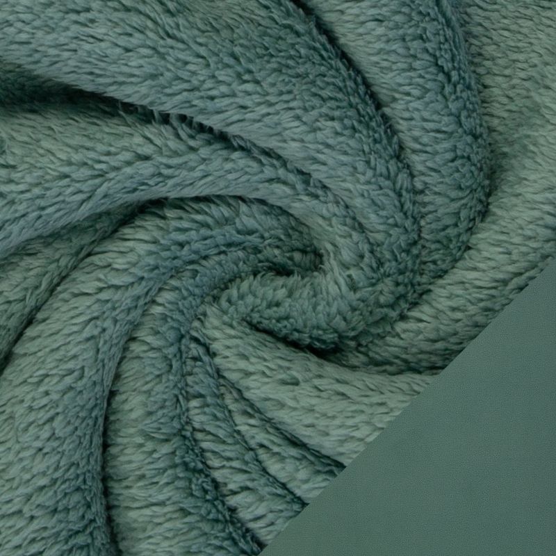 Fleece m. plysj doubleface, støvet grønn - fv 267
