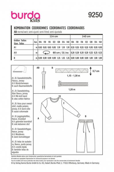 Bilde av 9250 - Burda - pyjamas