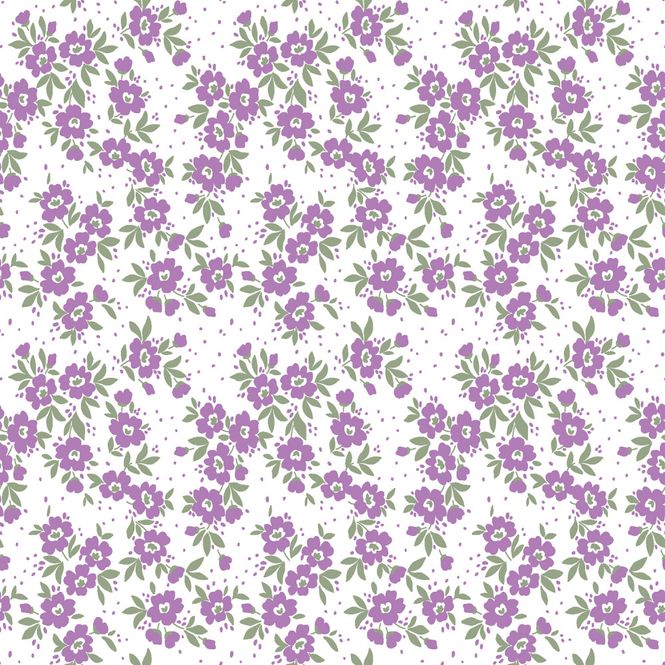 Hovedbilde Bomullspoplin - blomster BD