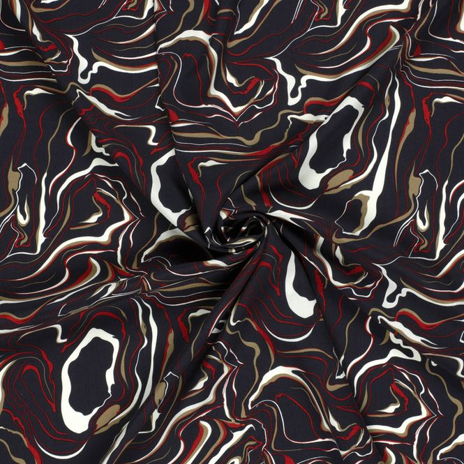 Hovedbilde Viskose poplin - swirl, marine