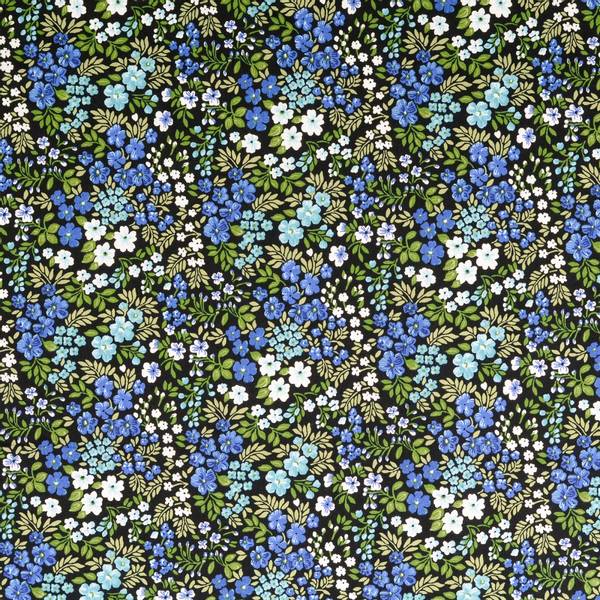Bilde av Poplin - 5-10 mm blå-turkis blomster & blader