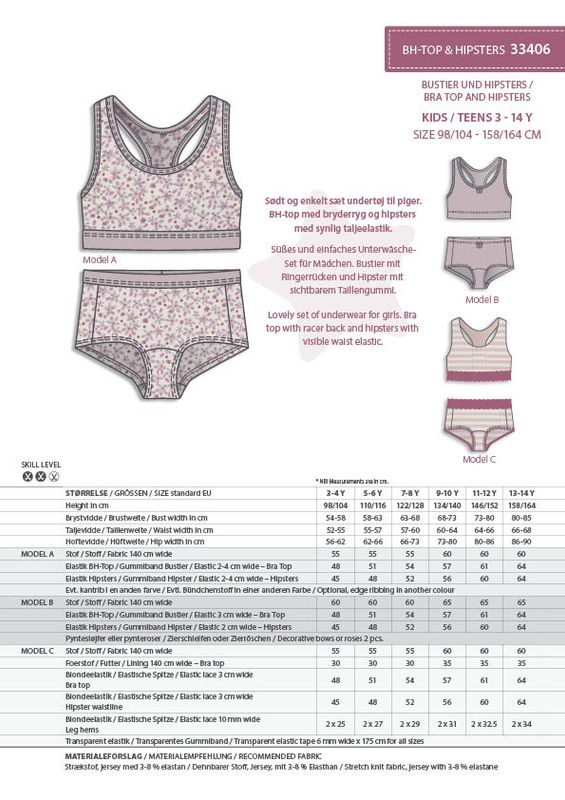 Minikrea 33406 - undertøy jente - truse & bustier