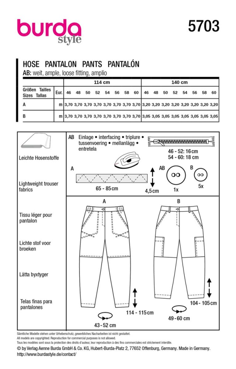 5703 - Burda - bukse