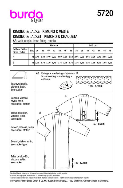 5720 - Burda - kimono, kort og lang