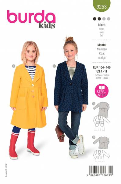 Bilde av 9253 - Burda - kåpe m/ lommer