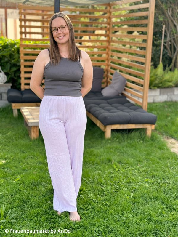 70 cm Pointelle jersey - striper, oransje