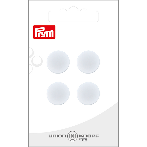 Bilde av Dobbelknapp, blank, 15 mm - hvit