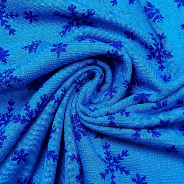 Bilde av Ull-jacquard jersey - snøfnugg, turkis/koboltblå