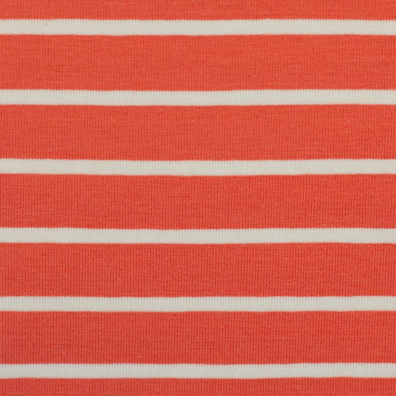 Bomullsjersey Isa - striper oransje/hvit
