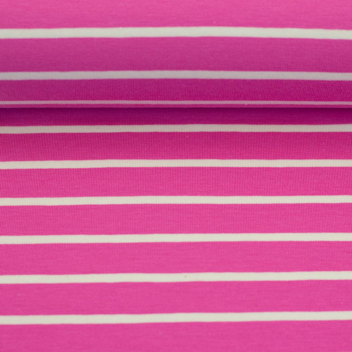 Bomullsjersey - rosa striper