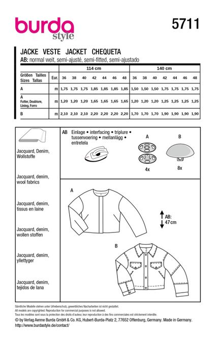 Hovedbilde 5711 - Burda - dongeri jakke