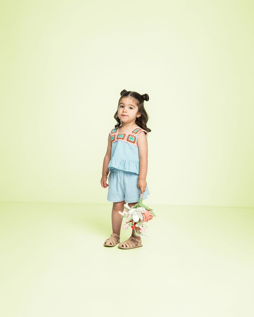 Stretch-frotté - lys blå